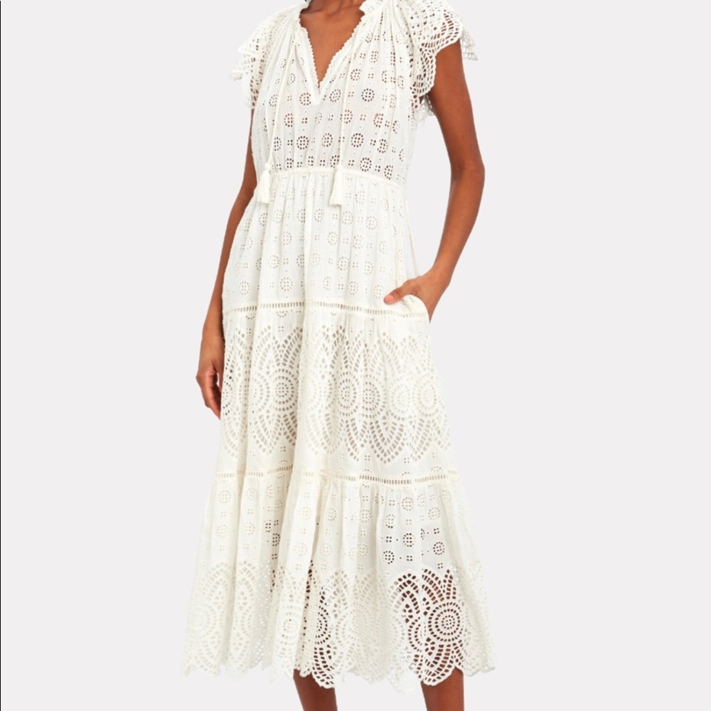 Ulla Johnson Giana Eyelet Midi Dress